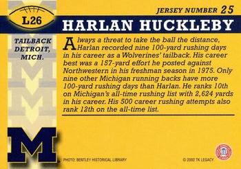 2002 TK Legacy Michigan Wolverines #L26 Harlan Huckleby Back