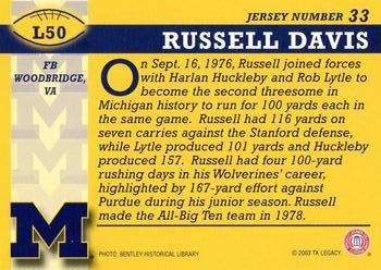 2002 TK Legacy Michigan Wolverines #L50 Russell Davis Back