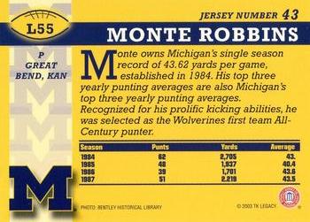 2002 TK Legacy Michigan Wolverines #L55 Monte Robbins Back