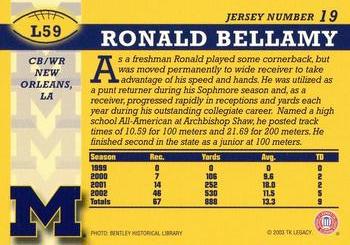 2002 TK Legacy Michigan Wolverines #L59 Ronald Bellamy Back