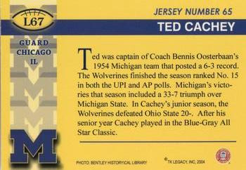 2002 TK Legacy Michigan Wolverines #L67 Ted Cachey Back