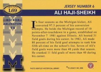 2002 TK Legacy Michigan Wolverines #L69 Ali Haji-Sheikh Back