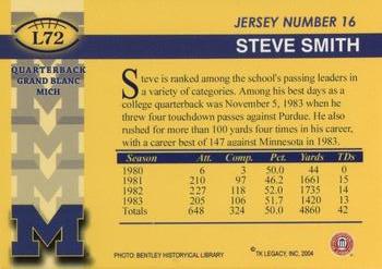 2002 TK Legacy Michigan Wolverines #L72 Steve Smith Back