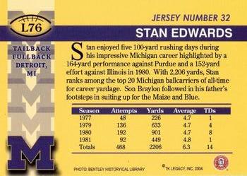 2002 TK Legacy Michigan Wolverines #L76 Stan Edwards Back