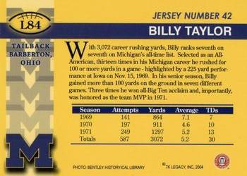 2002 TK Legacy Michigan Wolverines #L84 Billy Taylor Back