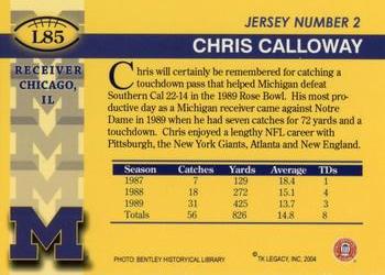 2002 TK Legacy Michigan Wolverines #L85 Chris Calloway Back