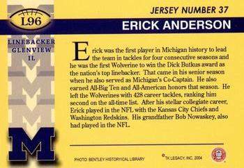 2002 TK Legacy Michigan Wolverines #L96 Erick Anderson Back