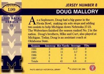 2002 TK Legacy Michigan Wolverines #L99 Doug Mallory Back