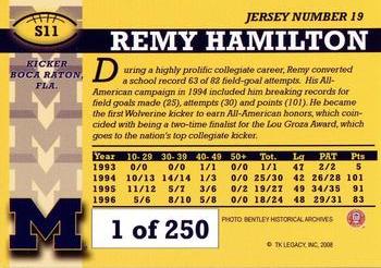 2002 TK Legacy Michigan Wolverines - All Century Team #S11 Remy Hamilton Back