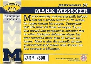 2002 TK Legacy Michigan Wolverines - All Century Team #S10 Mark Messner Back