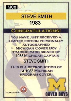 2002 TK Legacy Michigan Wolverines - Cover Boys Autographs #MC8 Steve Smith Back