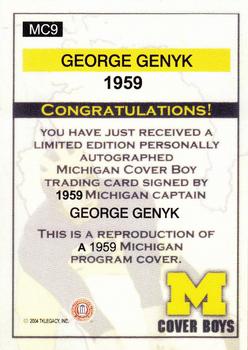 2002 TK Legacy Michigan Wolverines - Cover Boys Autographs #MC9 George Genyk Back