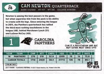 2017 Panini Classics - No Name #26 Cam Newton Back