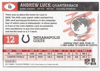 2017 Panini Classics - Red Back #10 Andrew Luck Back