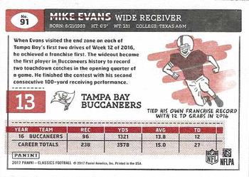 2017 Panini Classics - Red Back #91 Mike Evans Back