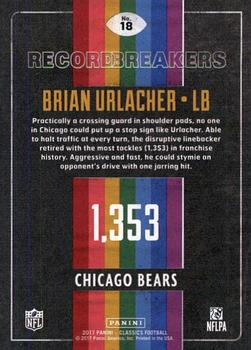 2017 Panini Classics - Record Breakers #18 Brian Urlacher Back
