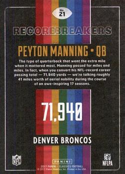 2017 Panini Classics - Record Breakers #21 Peyton Manning Back