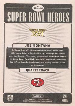 2017 Panini Classics - Super Bowl Heroes #SBH-JM Joe Montana Back