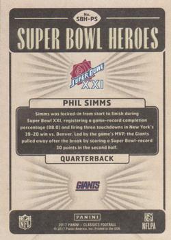 2017 Panini Classics - Super Bowl Heroes #SBH-PS Phil Simms Back