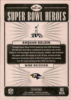 2017 Panini Classics - Super Bowl Heroes #SBH-AB Anquan Boldin Back