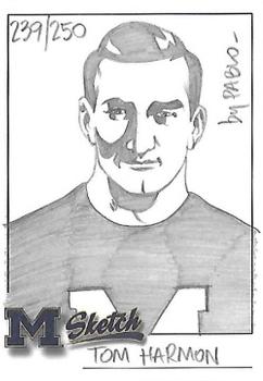 2002 TK Legacy Michigan Wolverines - Hand Drawn Sketches #NNO Tom Harmon Front