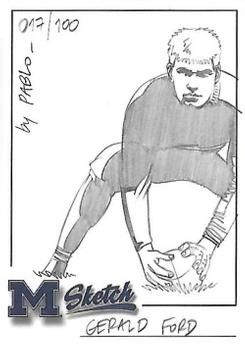 2002 TK Legacy Michigan Wolverines - Hand Drawn Sketches #NNO Gerald Ford Front