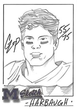 2002 TK Legacy Michigan Wolverines - Hand Drawn Sketches #NNO Jim Harbaugh Front