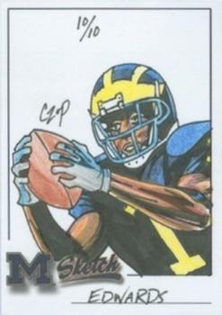 2002 TK Legacy Michigan Wolverines - Hand Drawn Sketches #NNO Braylon Edwards Front