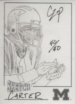 2002 TK Legacy Michigan Wolverines - Hand Drawn Sketches #NNO Anthony Carter Front