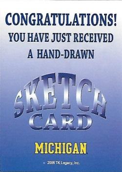2002 TK Legacy Michigan Wolverines - Hand Drawn Sketches #NNO Block M Back
