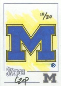 2002 TK Legacy Michigan Wolverines - Hand Drawn Sketches #NNO Block M Front