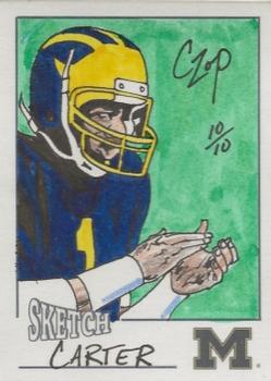 2002 TK Legacy Michigan Wolverines - Hand Drawn Sketches #NNO Anthony Carter Front