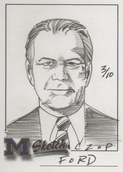 2002 TK Legacy Michigan Wolverines - Hand Drawn Sketches #NNO Gerald Ford Front