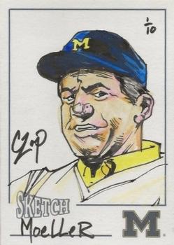 2002 TK Legacy Michigan Wolverines - Hand Drawn Sketches #NNO Gary Moeller Front