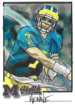 2002 TK Legacy Michigan Wolverines - Hand Drawn Sketches #NNO Chad Henne Front