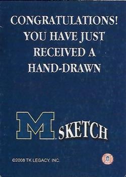 2002 TK Legacy Michigan Wolverines - Hand Drawn Sketches #NNO Mike Hart Back