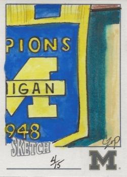 2002 TK Legacy Michigan Wolverines - Hand Drawn Sketches #NNO Michigan Banner Front