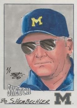 2002 TK Legacy Michigan Wolverines - Hand Drawn Sketches #NNO Bo Schembechler Front