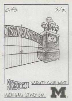 2002 TK Legacy Michigan Wolverines - Hand Drawn Sketches #NNO Varsity Gate Right Front
