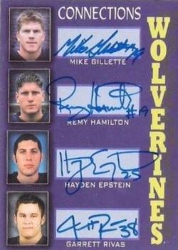 2002 TK Legacy Michigan Wolverines - Mates Autographs #MC2 Mike Gillette / Remy Hamilton / Hayden Epstein / Garrett Rivas Front