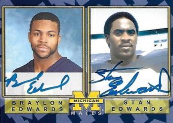 2002 TK Legacy Michigan Wolverines - Mates Autographs #SP Braylon Edwards / Stan Edwards Front