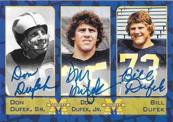 2002 TK Legacy Michigan Wolverines - Mates Autographs #MM10 Don Dufek Sr. / Don Dufek Jr. / Bill Dufek Front