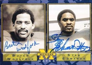 2002 TK Legacy Michigan Wolverines - Mates Autographs #MM17 Butch Woolfolk / Stan Edwards Front