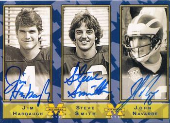 2002 TK Legacy Michigan Wolverines - Mates Autographs #MM19 Jim Harbaugh / John Navarre / Steve Smith Front