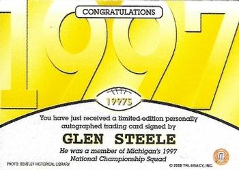 2002 TK Legacy Michigan Wolverines - National Champions Autographs #1997S Glen Steele Back