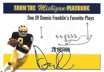 2002 TK Legacy Michigan Wolverines - Playbook Autographs #MP3 Dennis Franklin Front