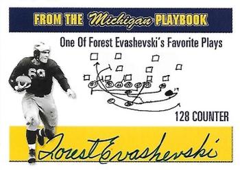 2002 TK Legacy Michigan Wolverines - Playbook Autographs #MP4 Forest Evashevski Front