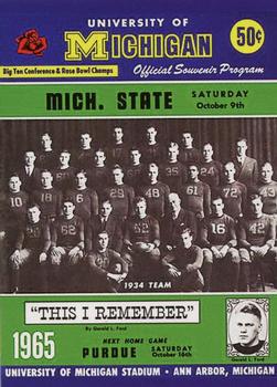 2002 TK Legacy Michigan Wolverines - Program Covers #PC45 1965 vs Michigan State Front