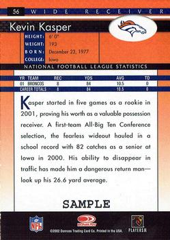 2002 Donruss - Samples #56 Kevin Kasper Back