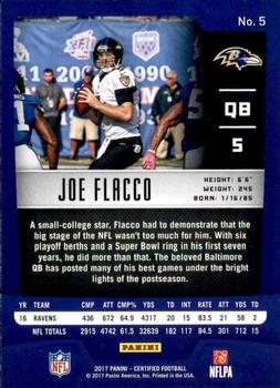 2017 Panini Certified #5 Joe Flacco Back